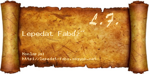 Lepedat Fabó névjegykártya